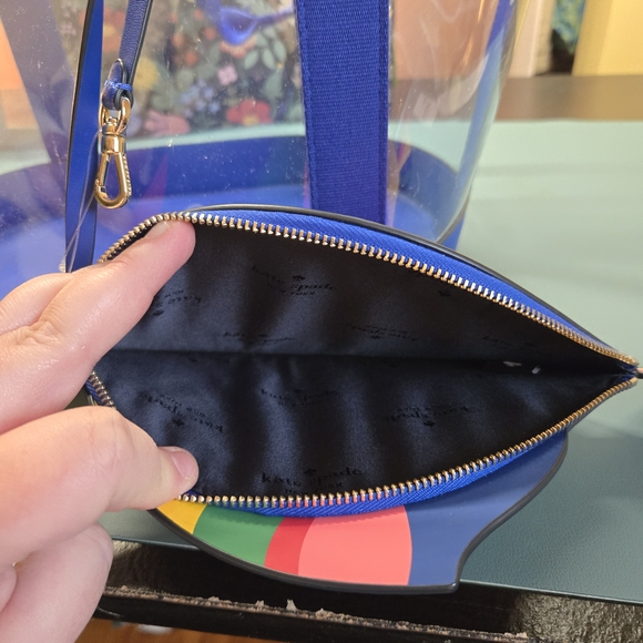 KATE SPADE What A Catch Top Handle Clear Novelty Tote with Fish Pouch Rare - Picture 8 of 9